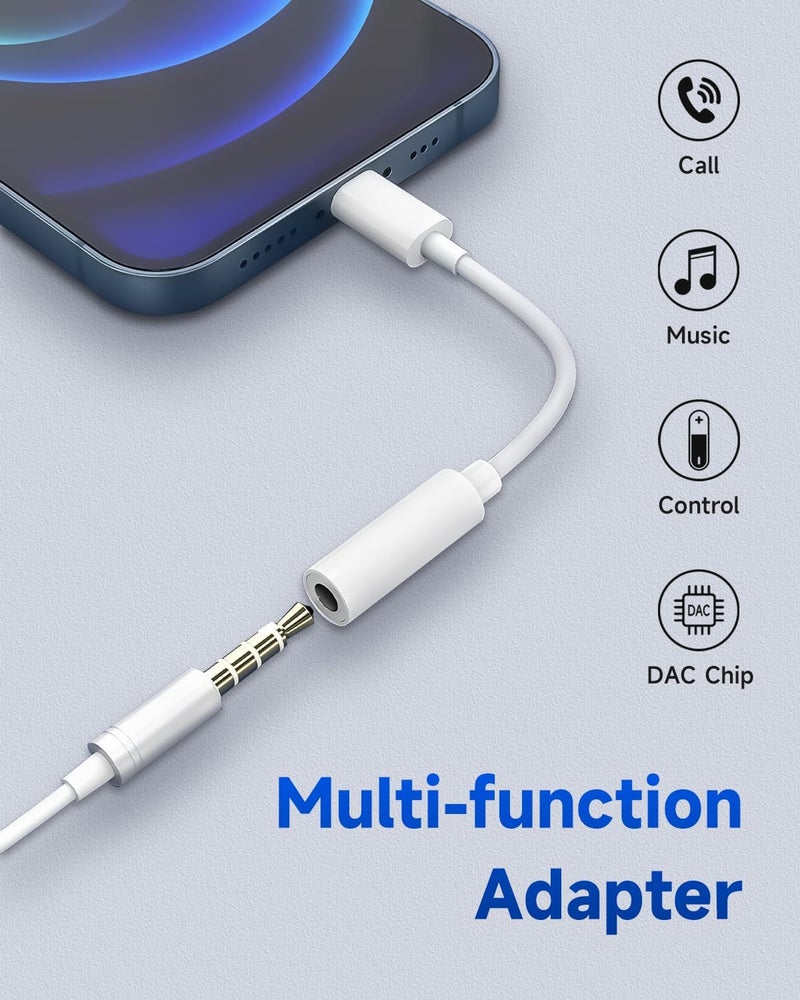 Criello محول سماعات الرأس USB C إلى 3.5 مم، كابل محول نوع C إلى جاك متوافق مع Apple iPhone 17 16 15 Pro Max Plus، iPad، MacBook، Samsung Galaxy S24 S23 S22 S21 Ultra، Pixel (3-Pack) - Image 2